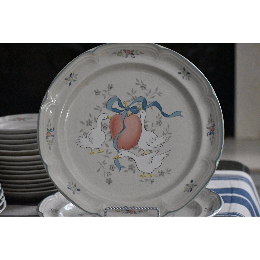 Large Serving Platter International Stoneware Country‎ Geese Whimsical Marmalade
